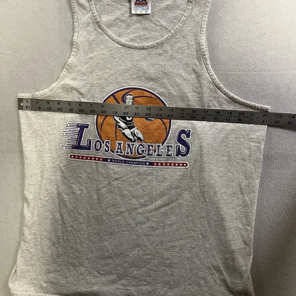Vintage 90s Los Angeles Lakers Tank Top Shirt Men's XL Bootleg #8 Basketball
